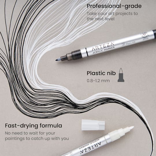 Arteza® Black Extra Fine Acrylic Paint Markers, 12ct.